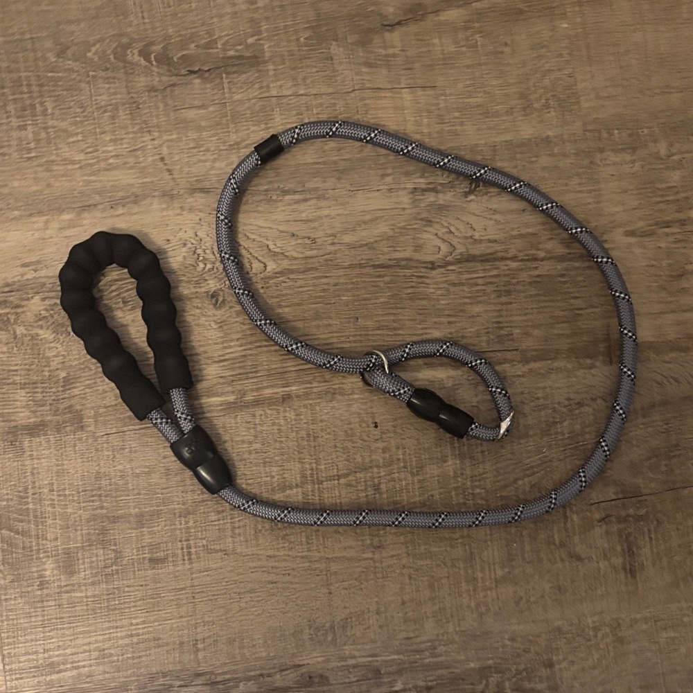 Black and Gray Dog Leash 5’ Slip Collar for Training